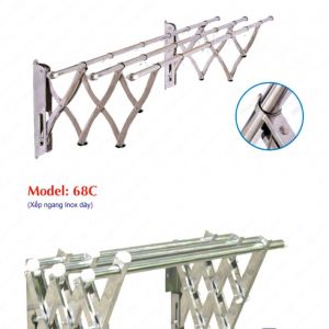 Giàn phơi xếp ngang inox 68B, 68C